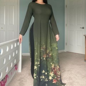 ✨Vietnamese Ao Dai Dress Floral Formal Gown